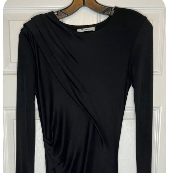 T Alexander Wang Shiny Ruched Stretch Draped Jersey Pencil Skirt BodyCon Dress S - Picture 4 of 11